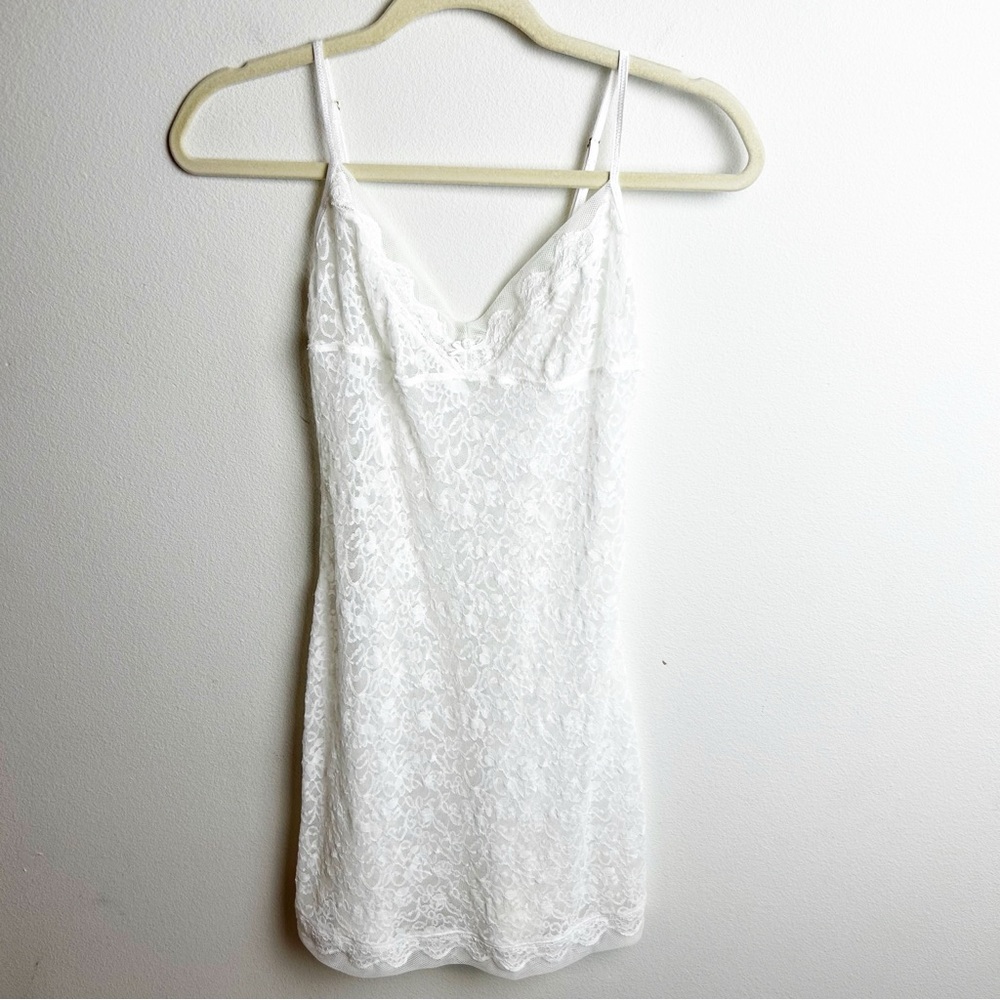 Vintage Victoria's Secret sheer white lace slip dress bridal size: M